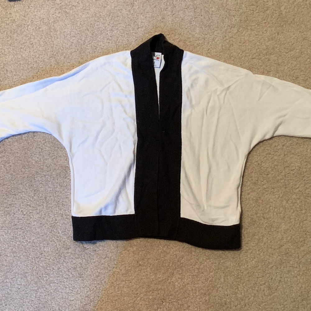 Girls' Color-Blocked White and Black Sweater